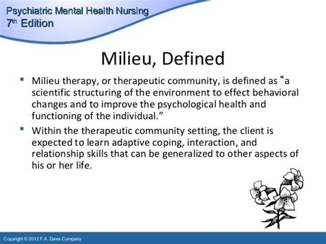 milieu therapy definition